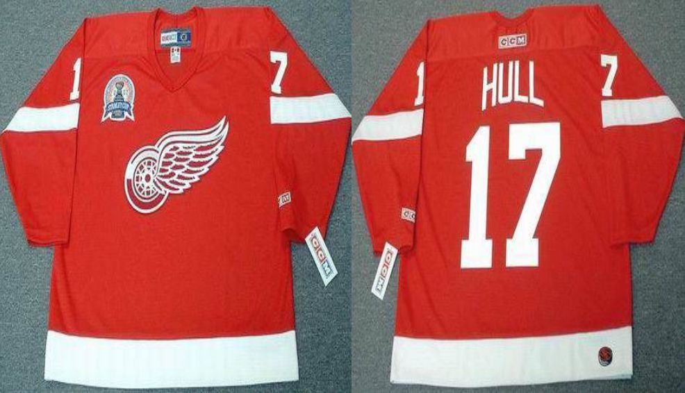 2019 Men Detroit Red Wings 17 Hull Red CCM NHL jerseys